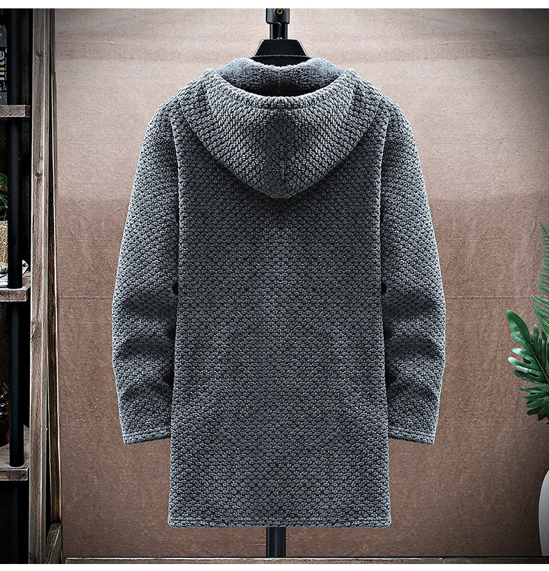 Seth Mens Wool Cashmere Blend Hooded Jacket