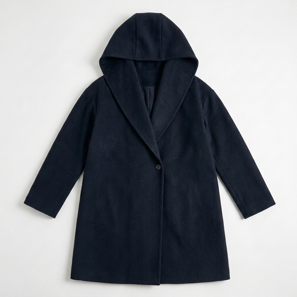 Women’s Hooded Coat – Oversized Thigh-Length Fit – Cozy Statement Style