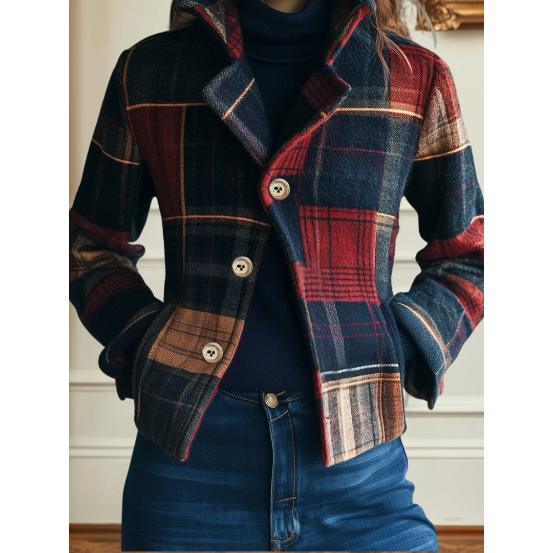 Women's Classic Plaid Jacket, Structured Cut | Timeless Check Pattern, Layer-Ready Fit | Multicolor | S–3XL