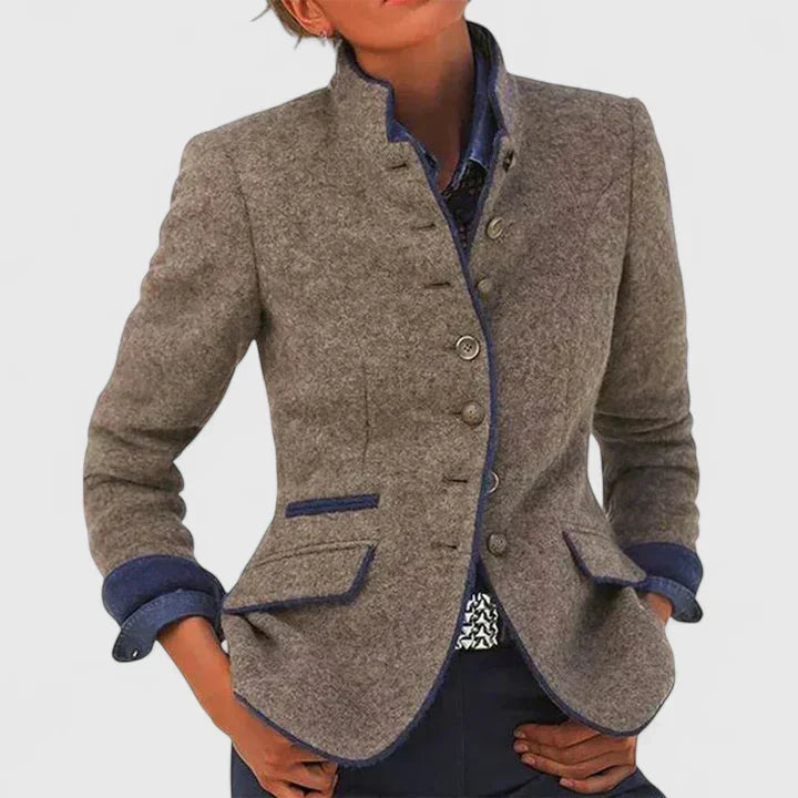 Alina Womens Button-Front Knit Cardigan for Work in Caramel