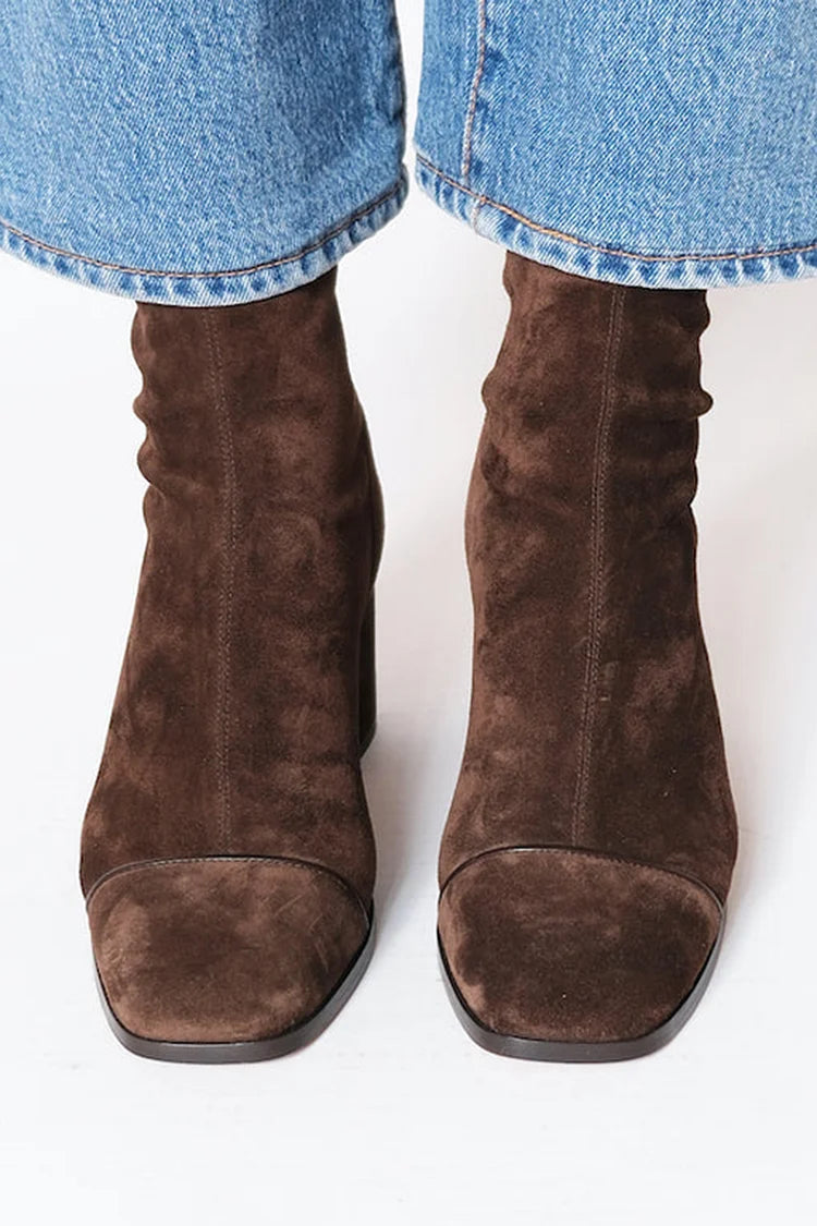 Danielle Womens Square Toe Boots with Block Heel