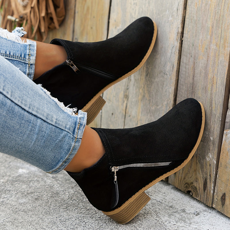 Raya Womens Ankle Boots with Side Zipper
