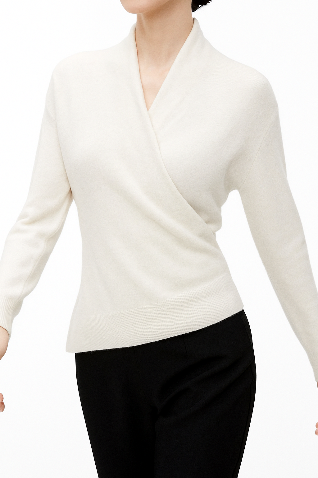 Kathryn Womens Cashmere Wrap Sweater with V-Neck