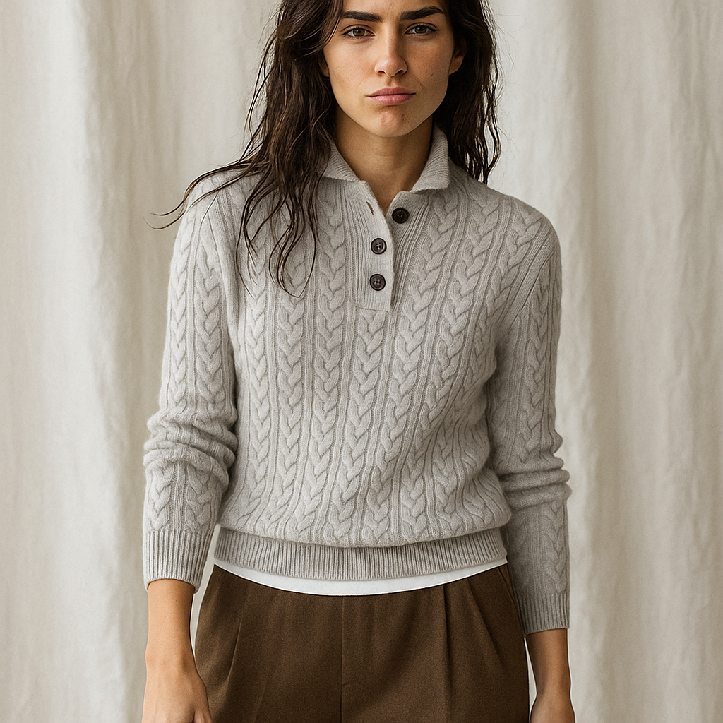 Arden Womens Button-Up Cable Knit Sweater