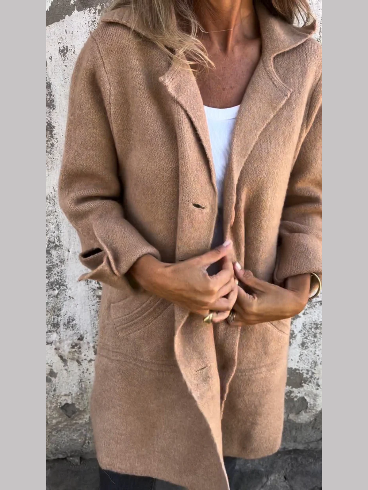 Betsy Womens Long Cardigan Sweater for Casual Wear in Brown