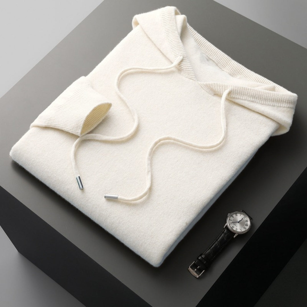 Rainer | Herren Frühlings Kaschmir-Kapuzenpullover — Weicher Strick-Hoodie in 7 Farben | Westmere