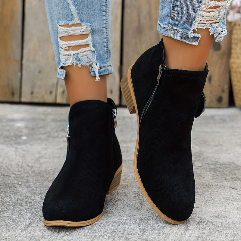 Raya Womens Ankle Boots with Side Zipper