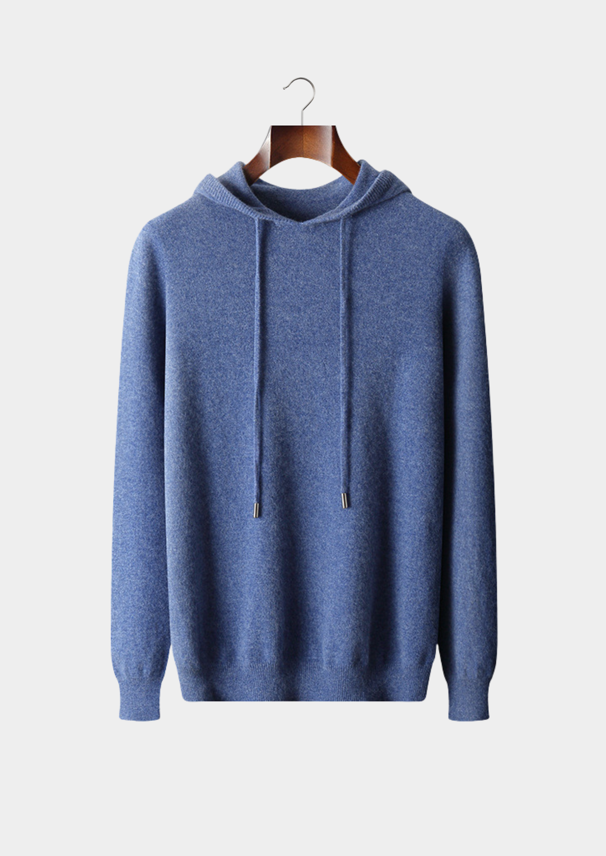 Drew Mens Cashmere Hooded Sweater in Blue
