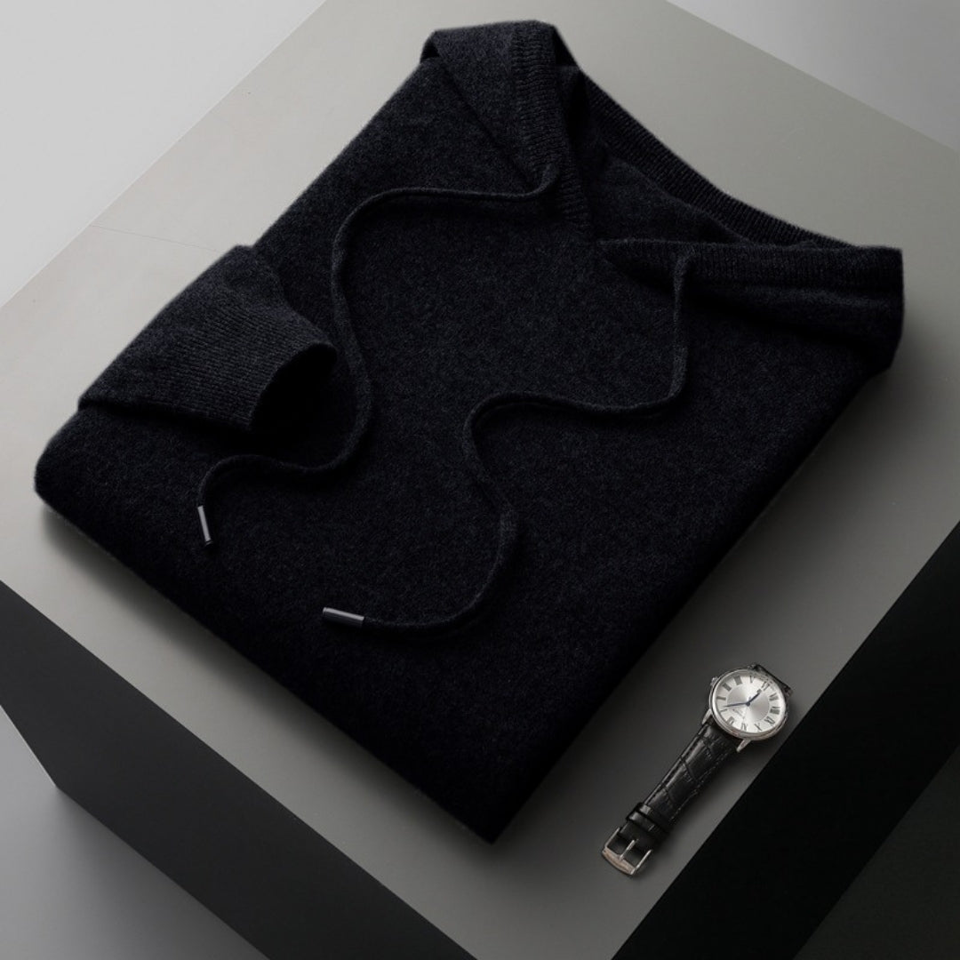 Rainer | Herren Frühlings Kaschmir-Kapuzenpullover — Weicher Strick-Hoodie in 7 Farben | Westmere