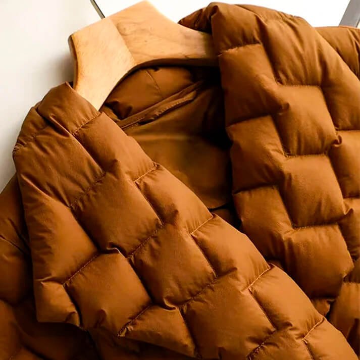 Isabella Womens Quilted Down Coat with Belt