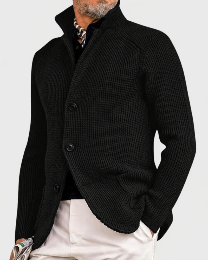 Henry Mens Cardigan Coat with Room for Layers in Black