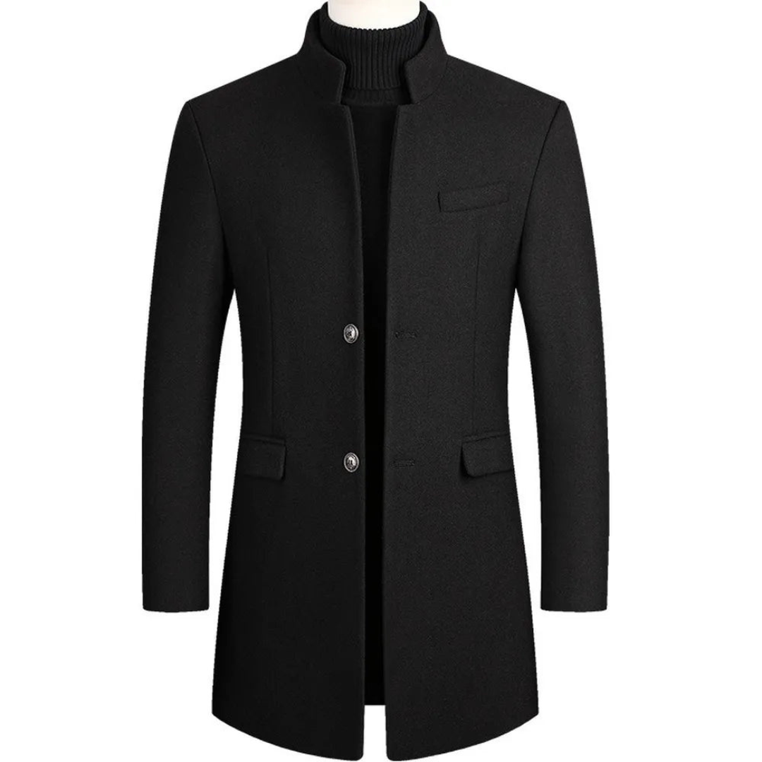 Eli Mens Trench Coat with Button Front