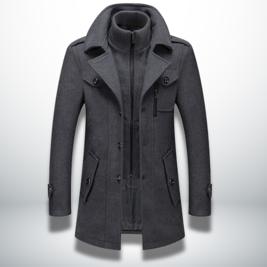 Felix | Herren Smart-Casual Mantel mit Knopfleiste — Klassische Silhouette in 5 Farben M–5XL | Westmere