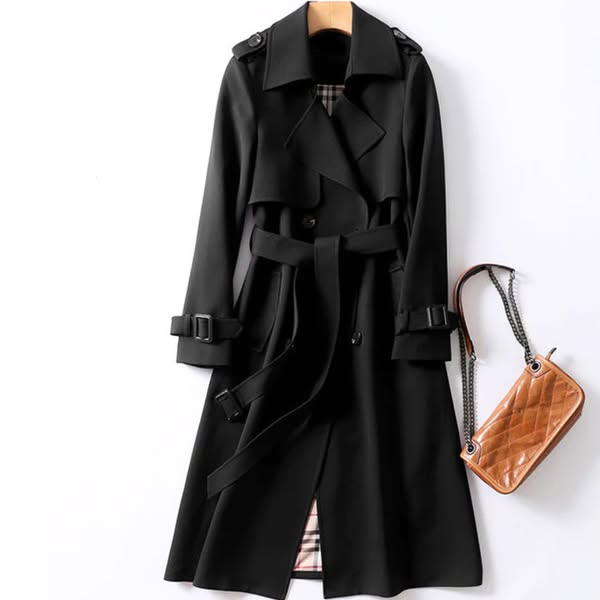 Lauren Womens Waterproof Belted Trench Coat in Black