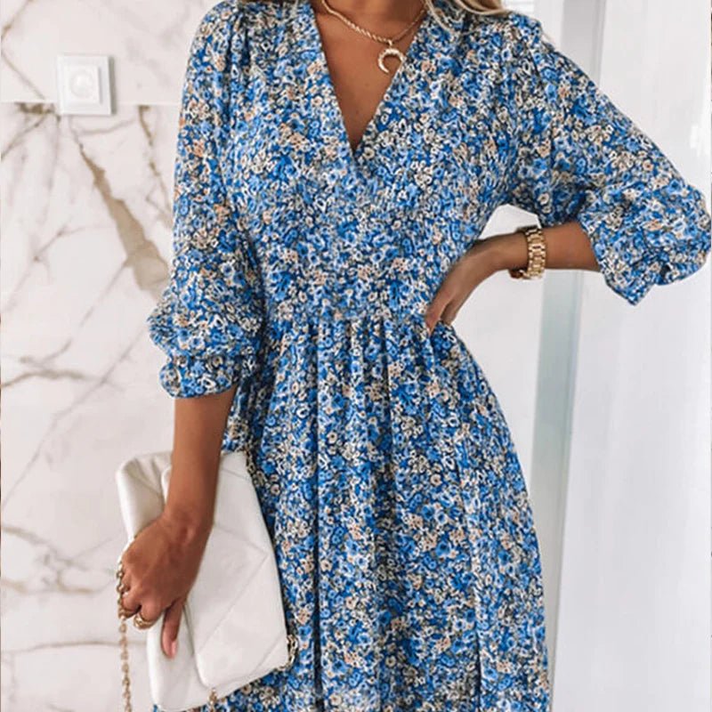 Thessaly™ | Elegant Floral Maxi Dress