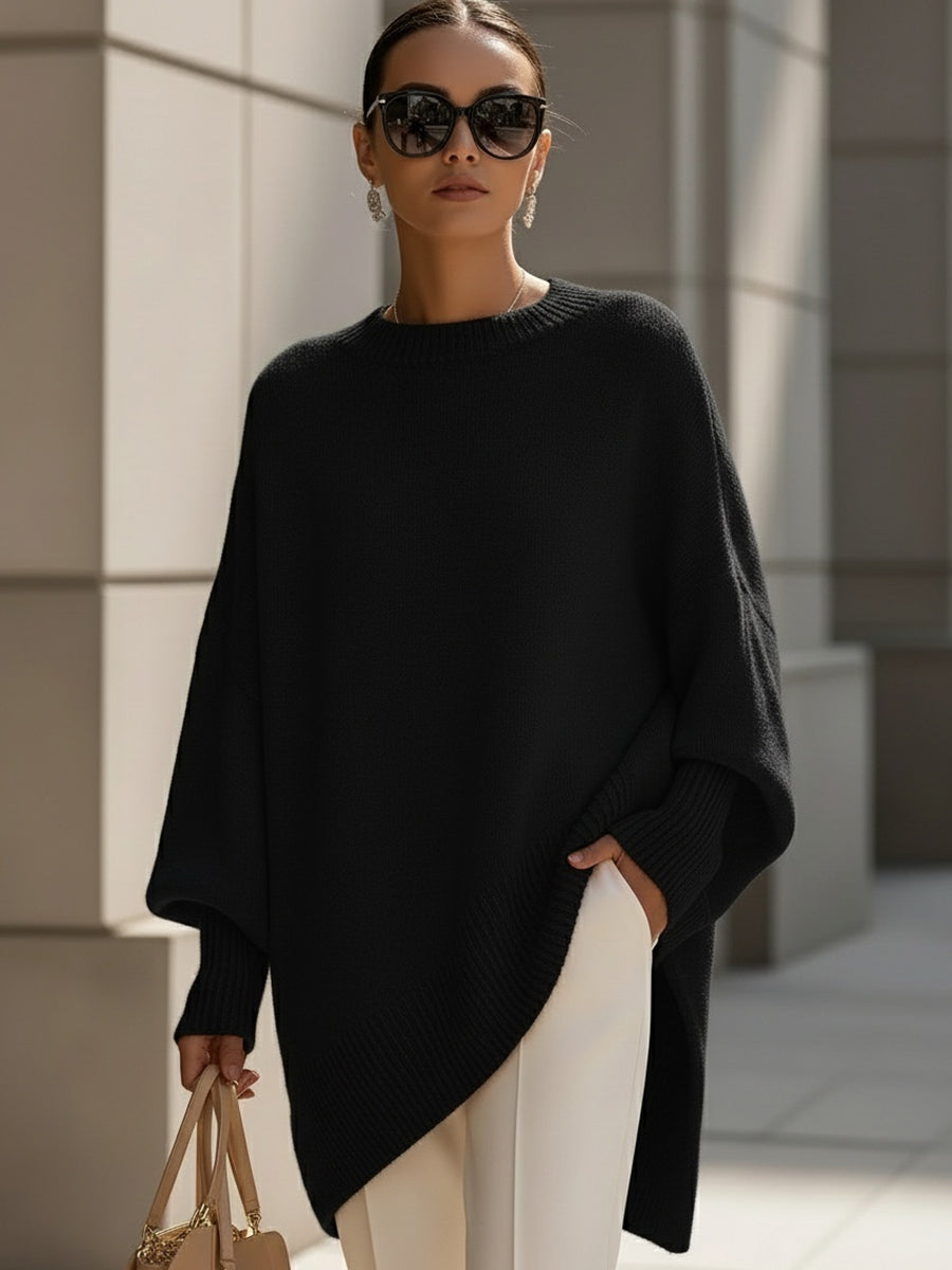 Women's Luxe Oversized Knit Sweater, Draped Silhouette | Elongating Cut, Everyday Layer | 7 Colorways | XS–2XL