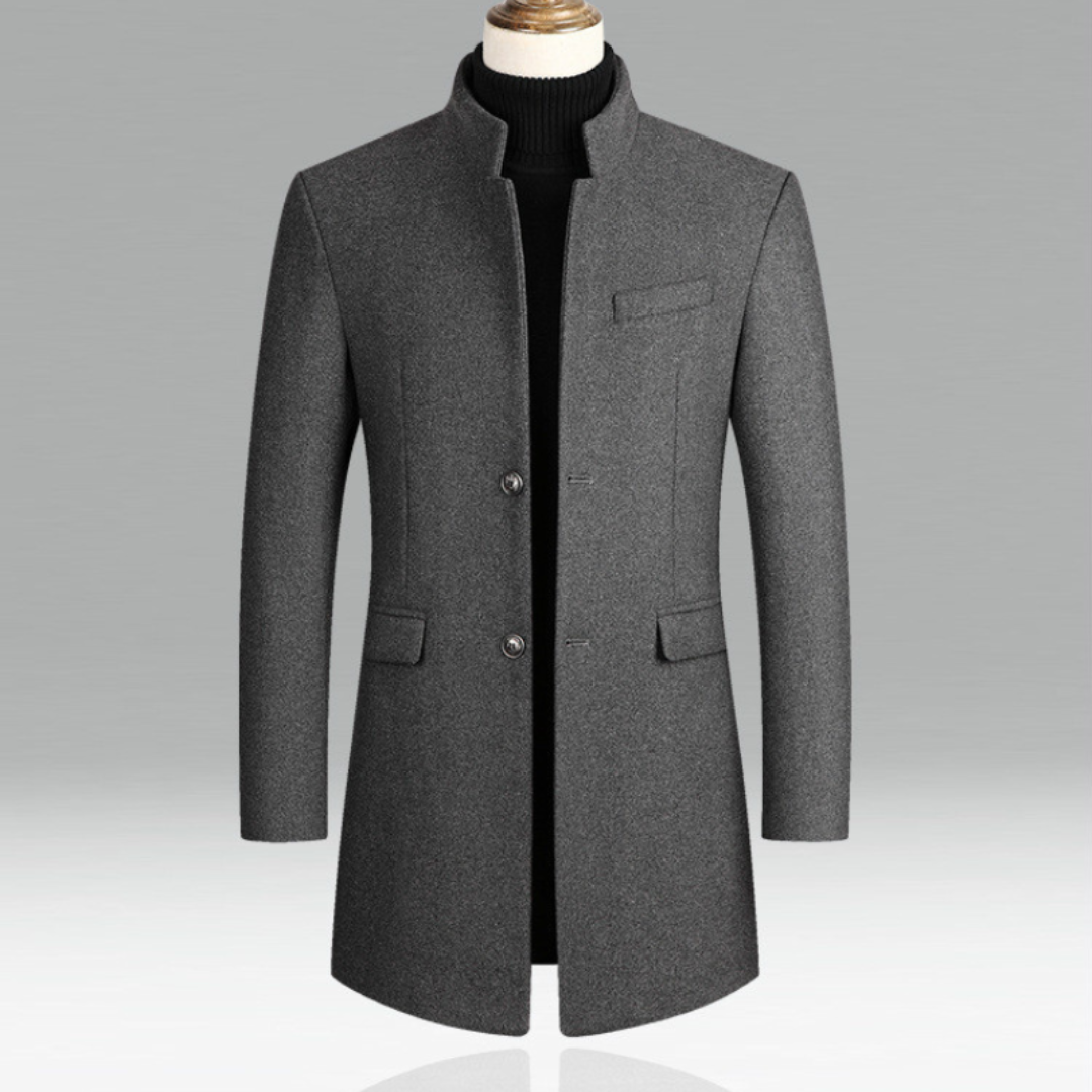 Eli Mens Trench Coat with Button Front