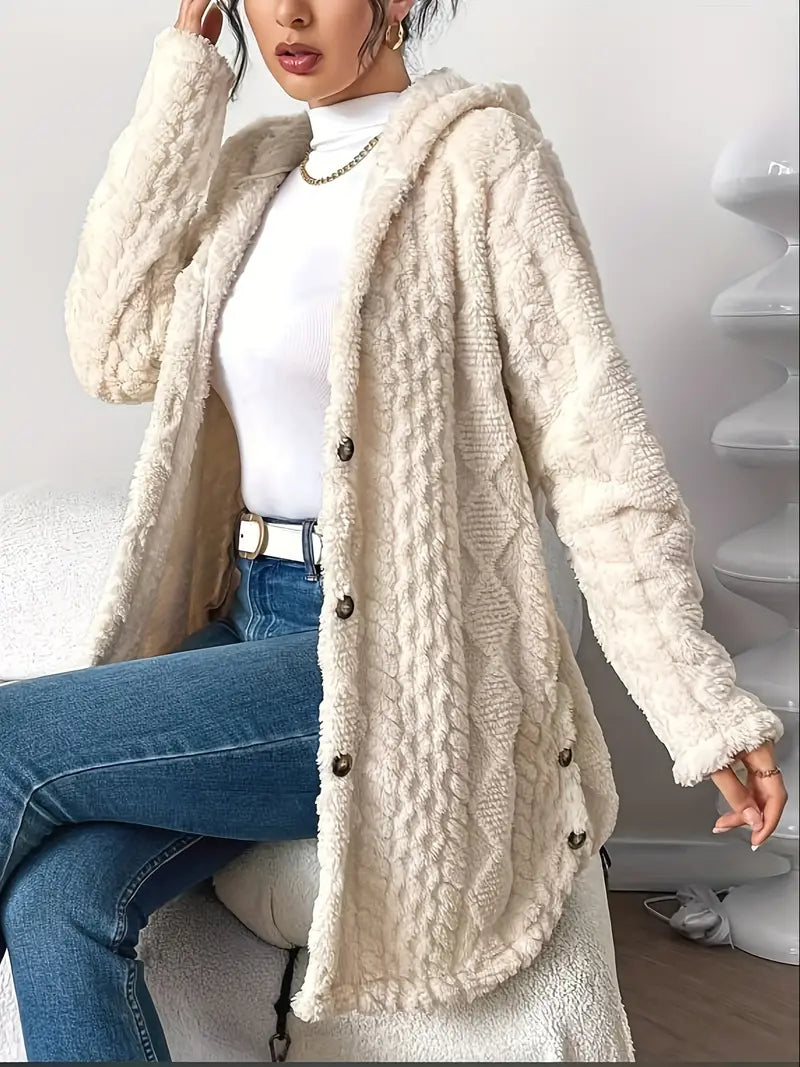 Women's Plush Hooded Cardigan, Ultra-Soft Layer | Roomy Hood, Relaxed Draped Everyday Fit | 8 Colorways | S–2XL