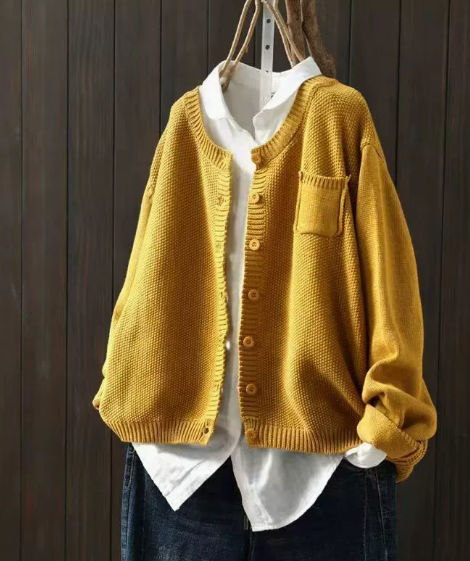Women's Relaxed Oversized Cardigan, Draped Fit | Functional Pockets, Timeless Layer | 7 Colorways | S–3XL
