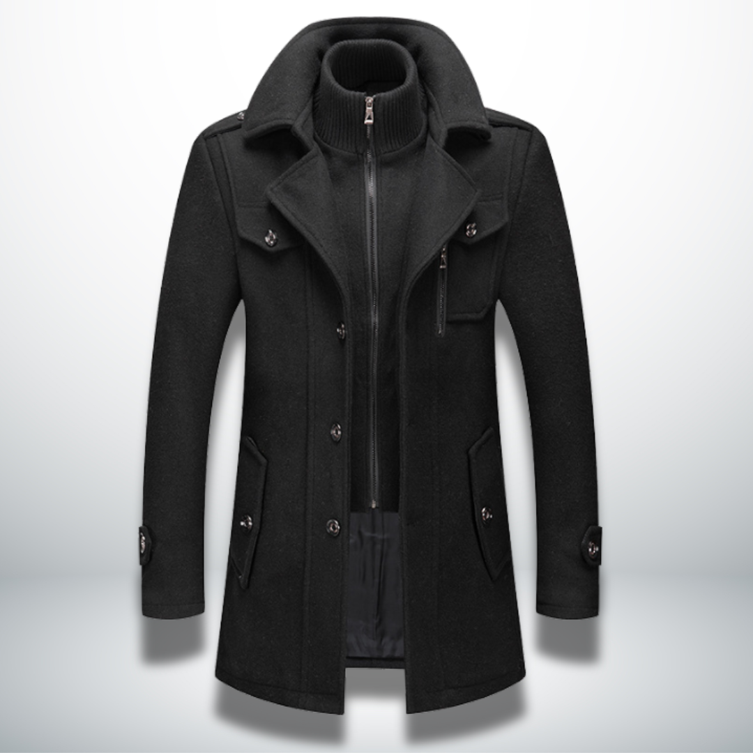 Felix | Herren Smart-Casual Mantel mit Knopfleiste — Klassische Silhouette in 5 Farben M–5XL | Westmere