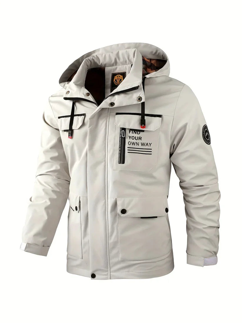 Glen Mens Waterproof Winter Jacket with Hood in White