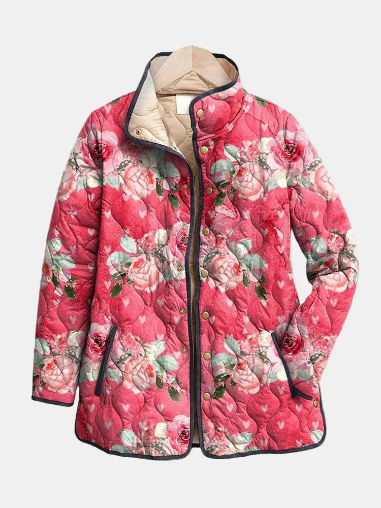 Women's Charming Quilted Jacket, Solid Pink | Classic Quilted Pattern, Relaxed Insulated Fit | Pink | S–3XL