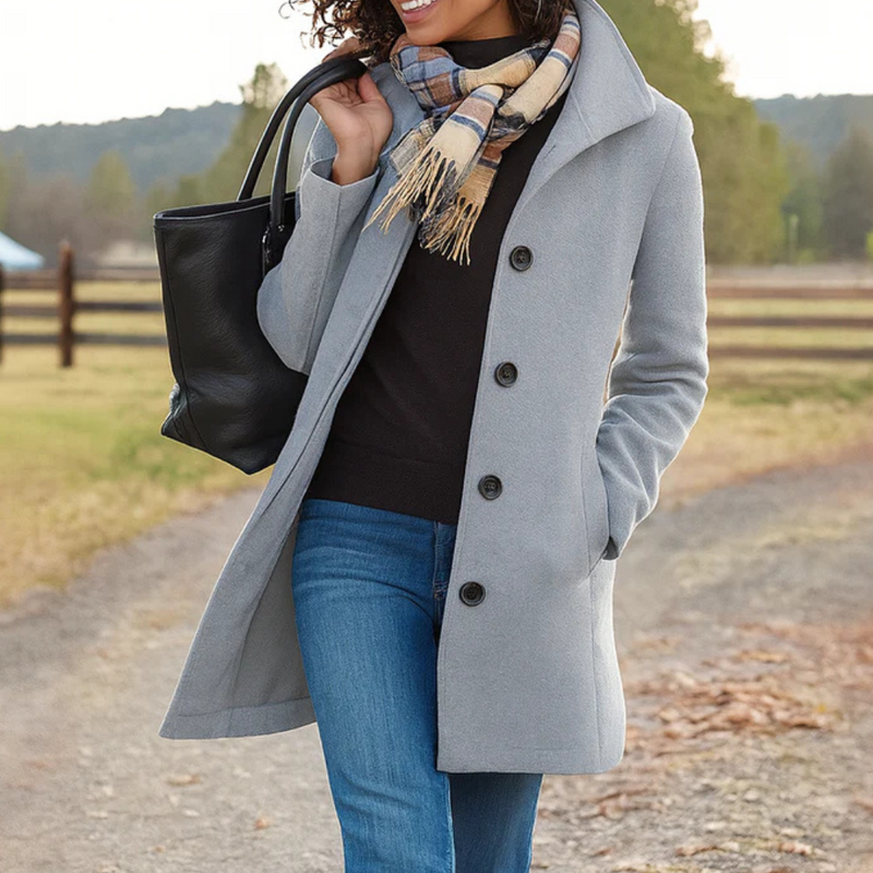 Women's Classic Button-Front Coat, Straight Cut | Warm & Wearable Everyday Layer | 9 Colorways | S–3XL
