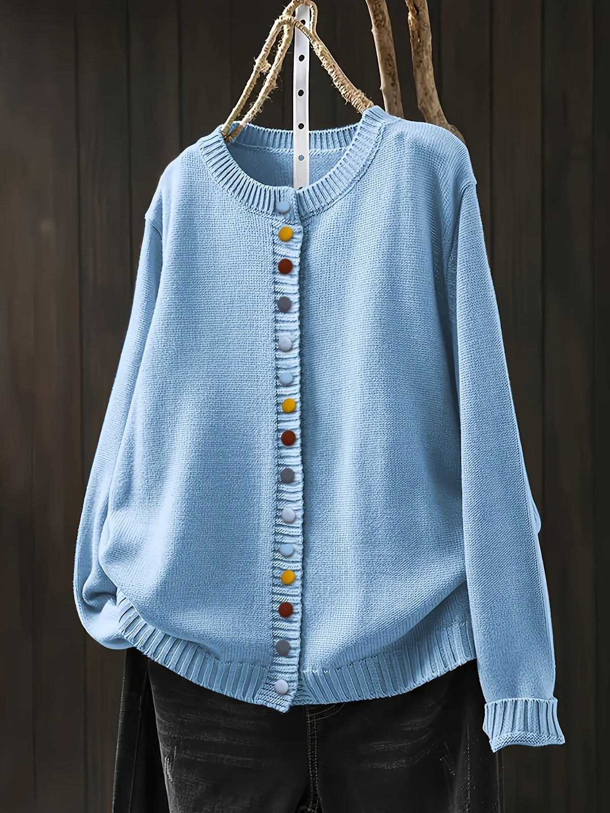 Women's Button-Accent Cardigan, Relaxed Fit | Timeless Layering Piece, One Size | 9 Colorways