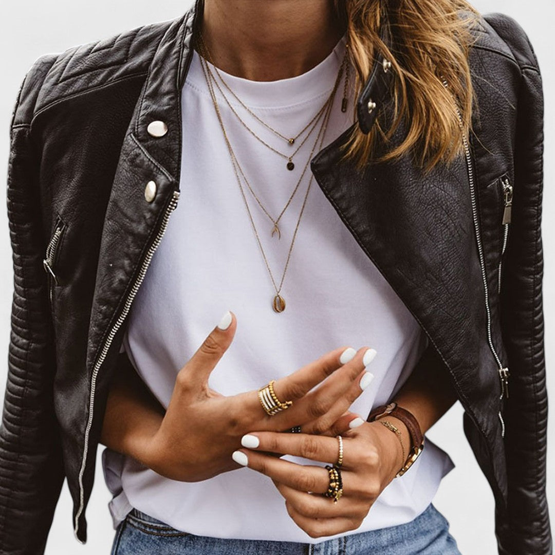 Women's Elegant Jacket, Figure-Flattering Fit | Timeless Cut, Refined Everyday Layer | Single Black Colorway | S–2XL