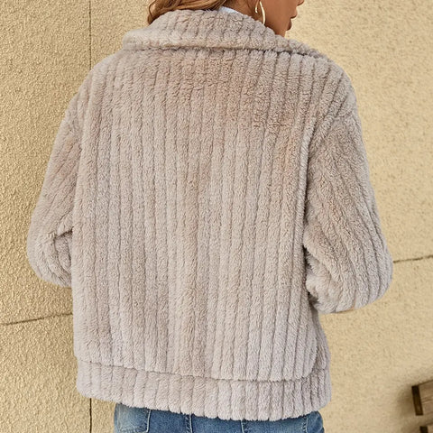 Women's Plush Elegant Jacket, Voluminous Silhouette | Soft-Touch Layer, Confidence-Boosting Fit | 5 Colorways | S–3XL