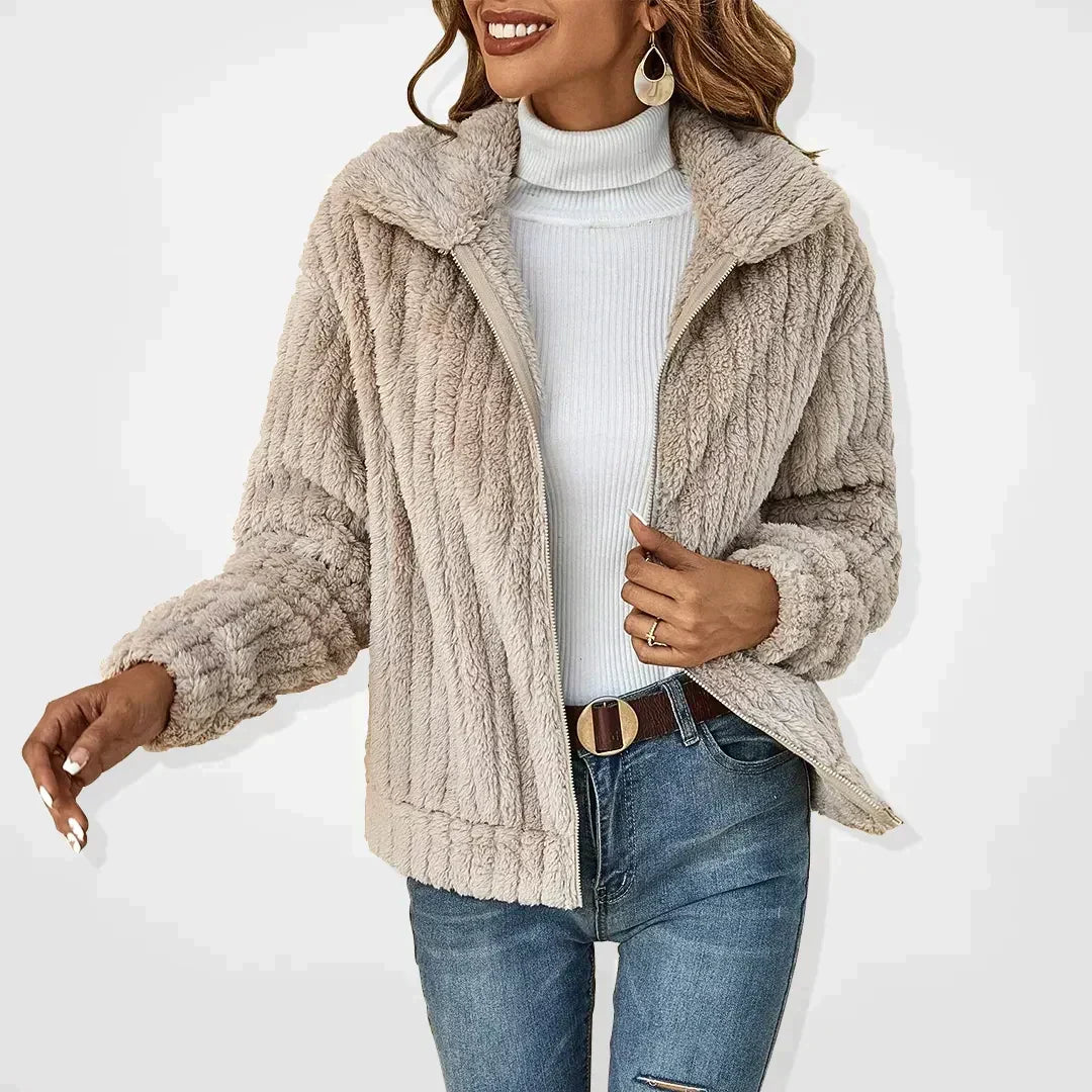 Women's Fluffy Cardigan, Oversized Collar | Ultra-Soft Layer, Easy Everyday Cover-Up | 5 Colorways | S–5XL