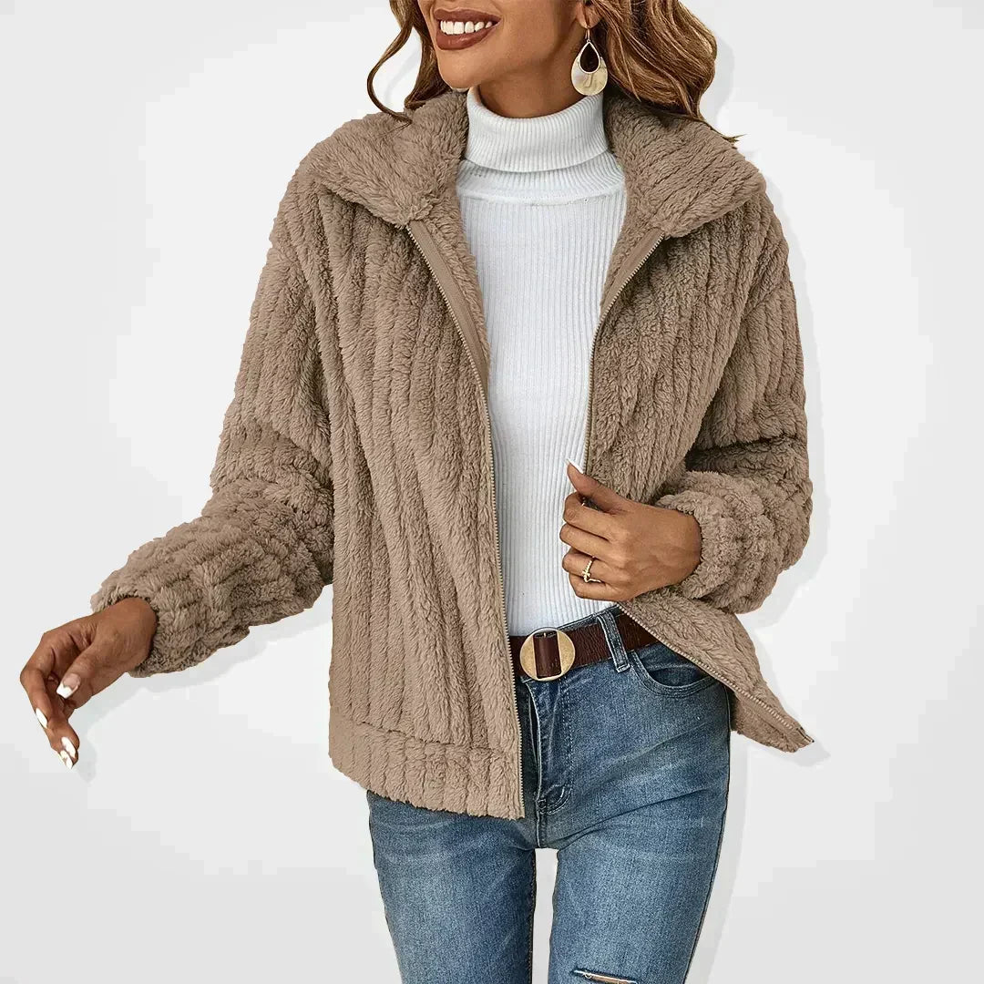 Women's Plush Elegant Jacket, Voluminous Silhouette | Soft-Touch Layer, Confidence-Boosting Fit | 5 Colorways | S–3XL