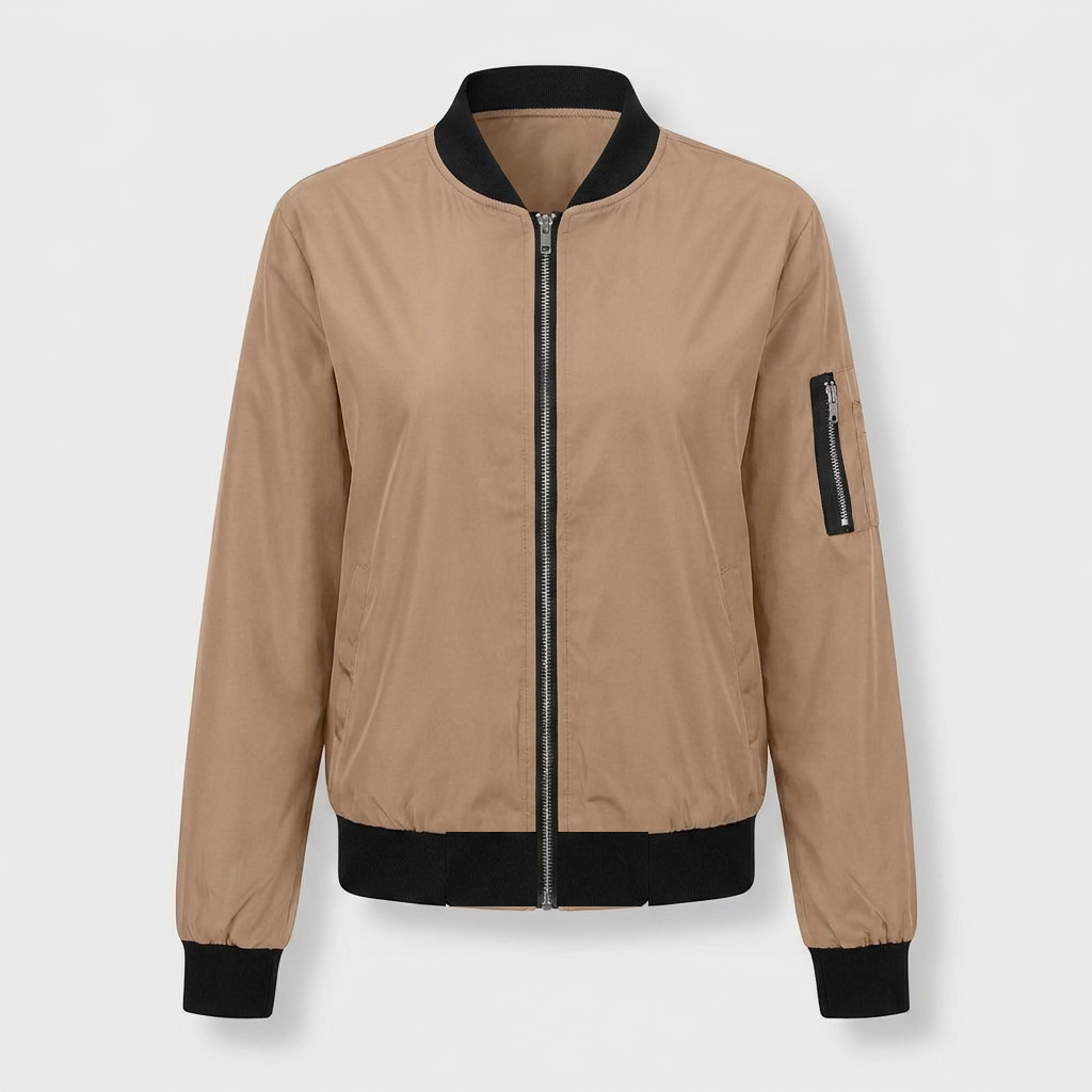 Lois women's lightweight bomber jacket in brown