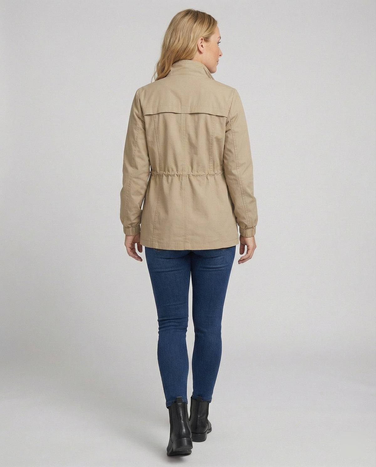 Anna Womens Utility Jacket with Drawstring Waist