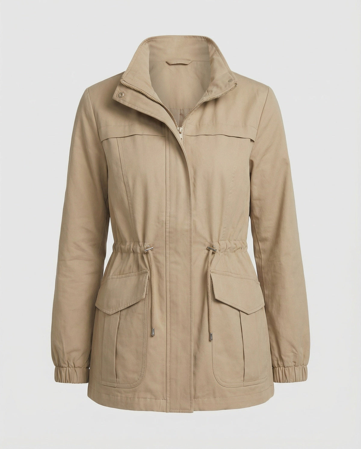 Anna Womens Utility Jacket with Drawstring Waist