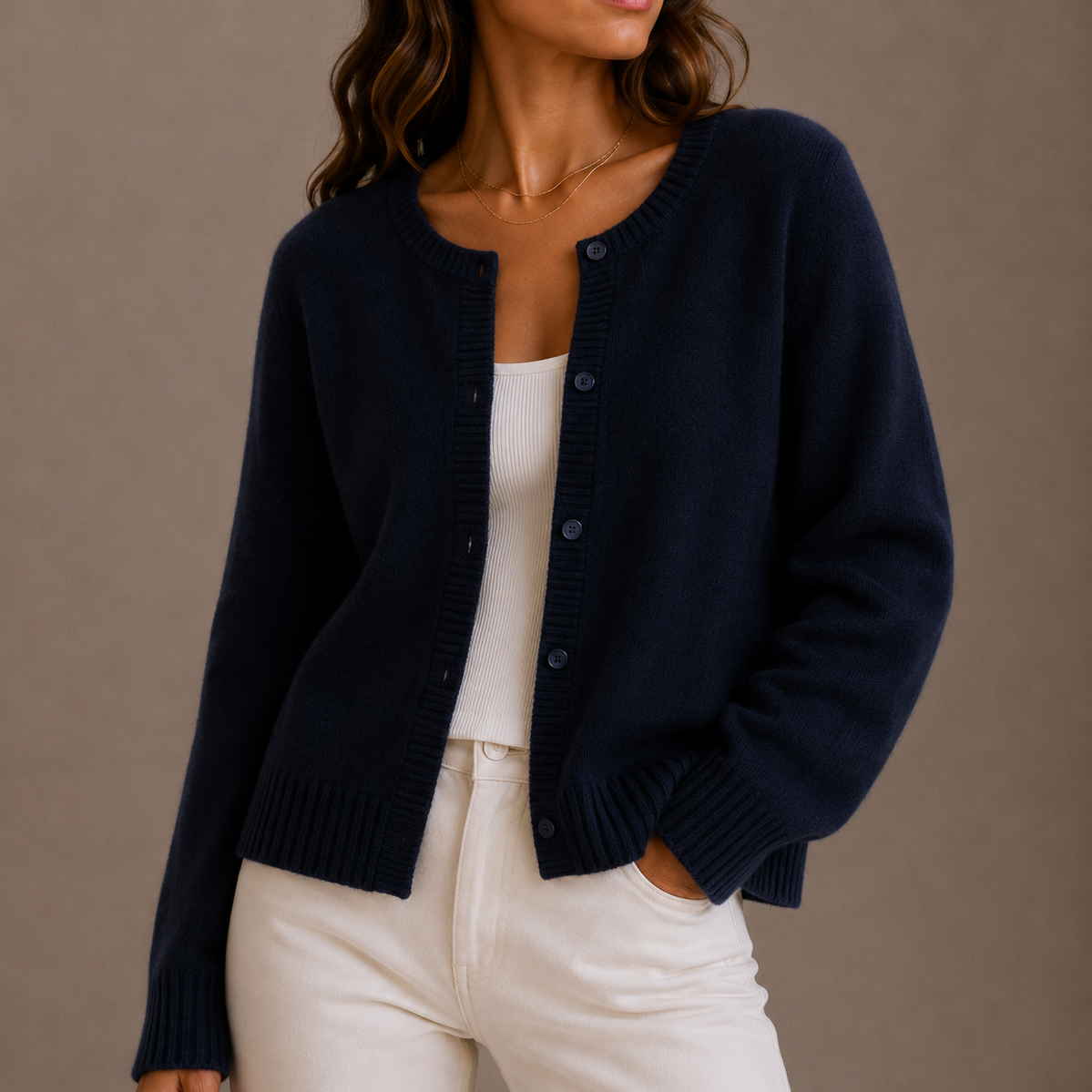 Tiffany Womens Knit Cardigan Sweater