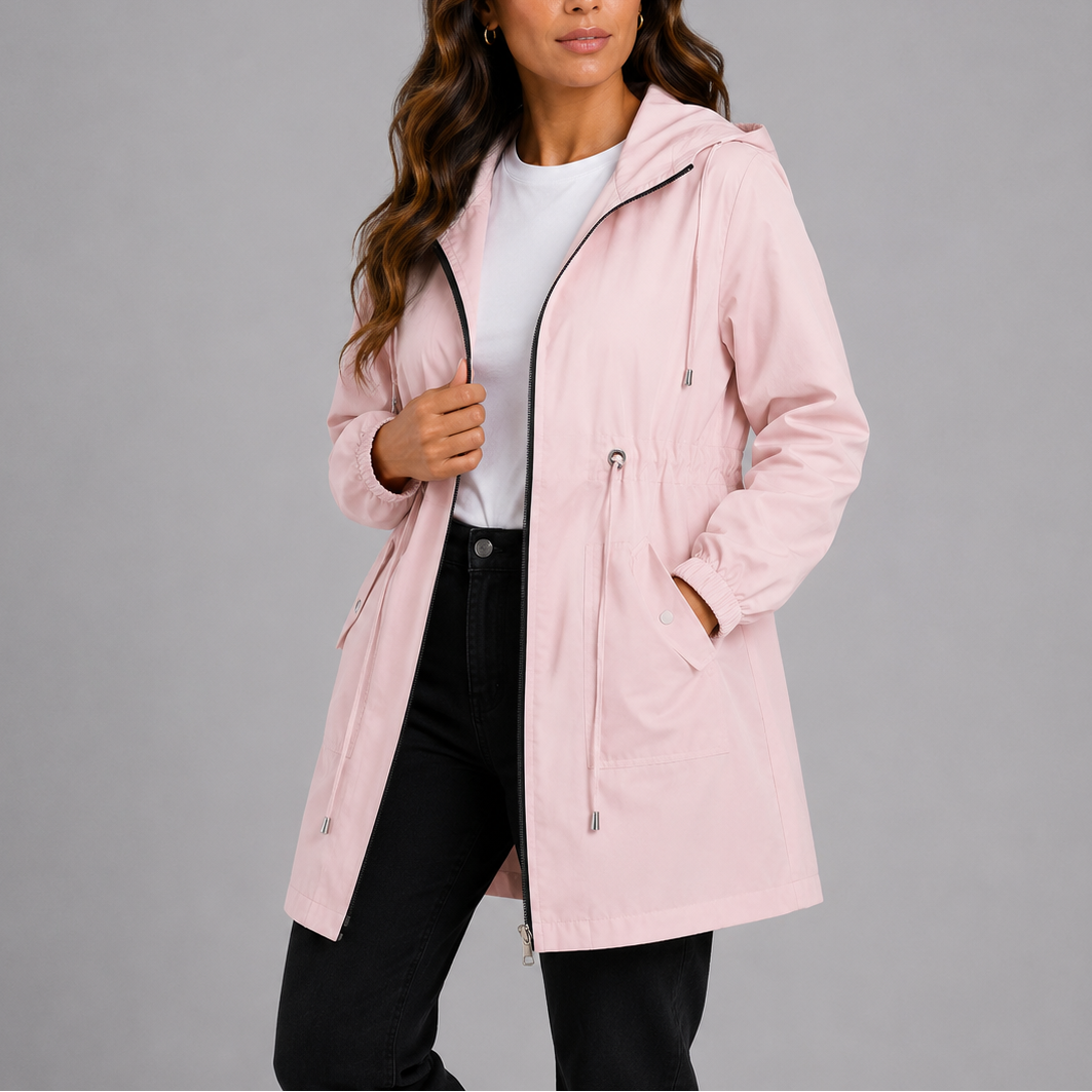 Melissa Womens Waterproof Rain Coat with Hood in Pink