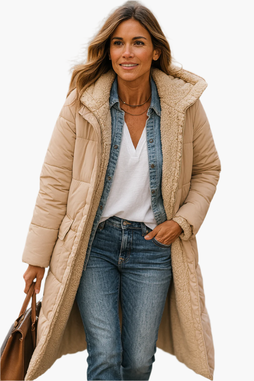 Quilted Fleece Lined Full-Length Puffer Coat for Women – Warmth And Cozy Comfort