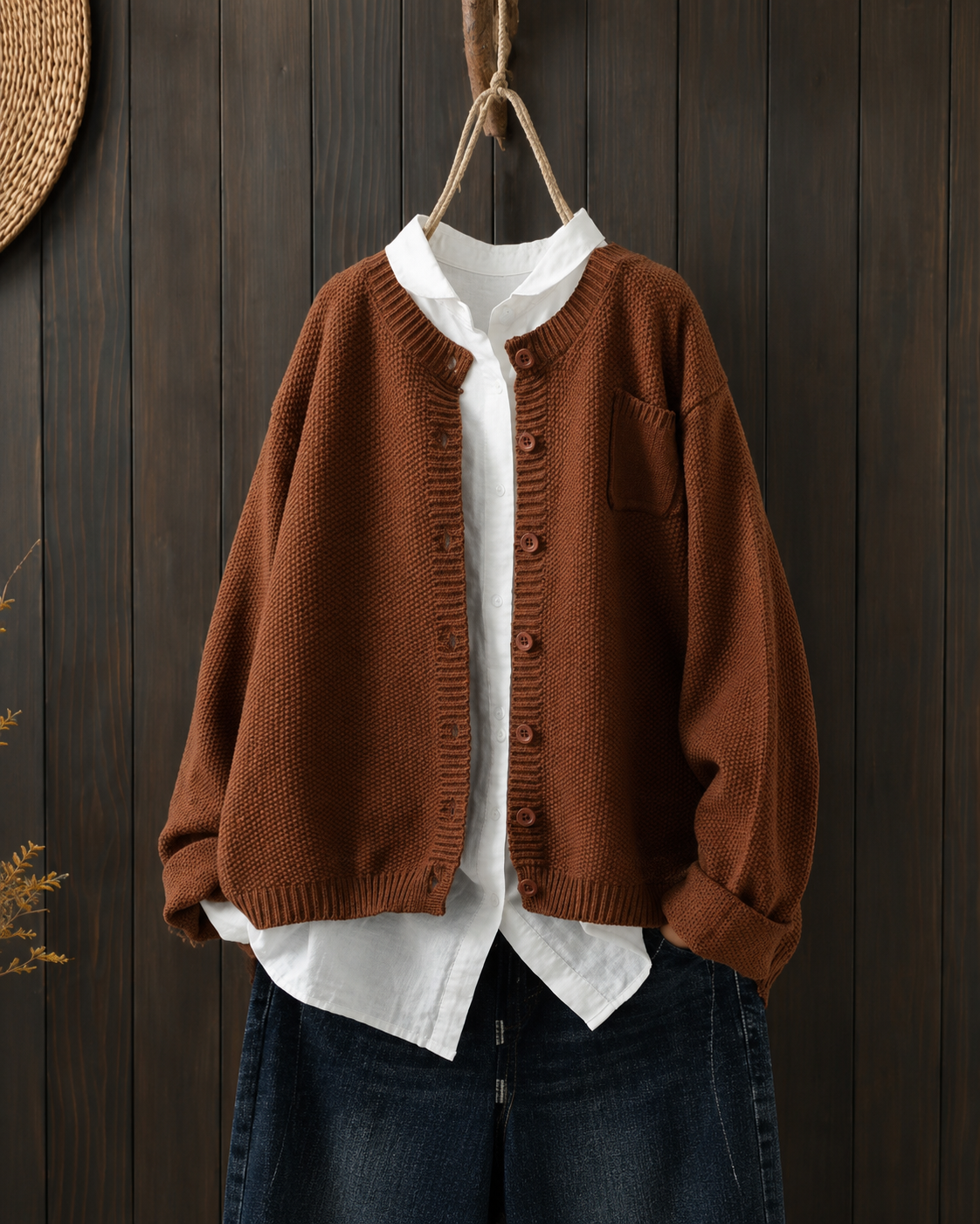 Women's Relaxed Oversized Cardigan, Draped Fit | Functional Pockets, Timeless Layer | 7 Colorways | S–3XL