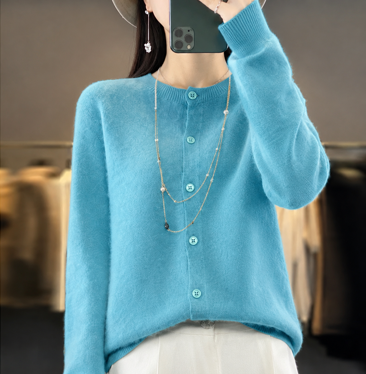 Women's Buttoned Cardigan, Relaxed Silhouette | Elegant Button Details, Everyday Layer | 14 Colorways | S–2XL