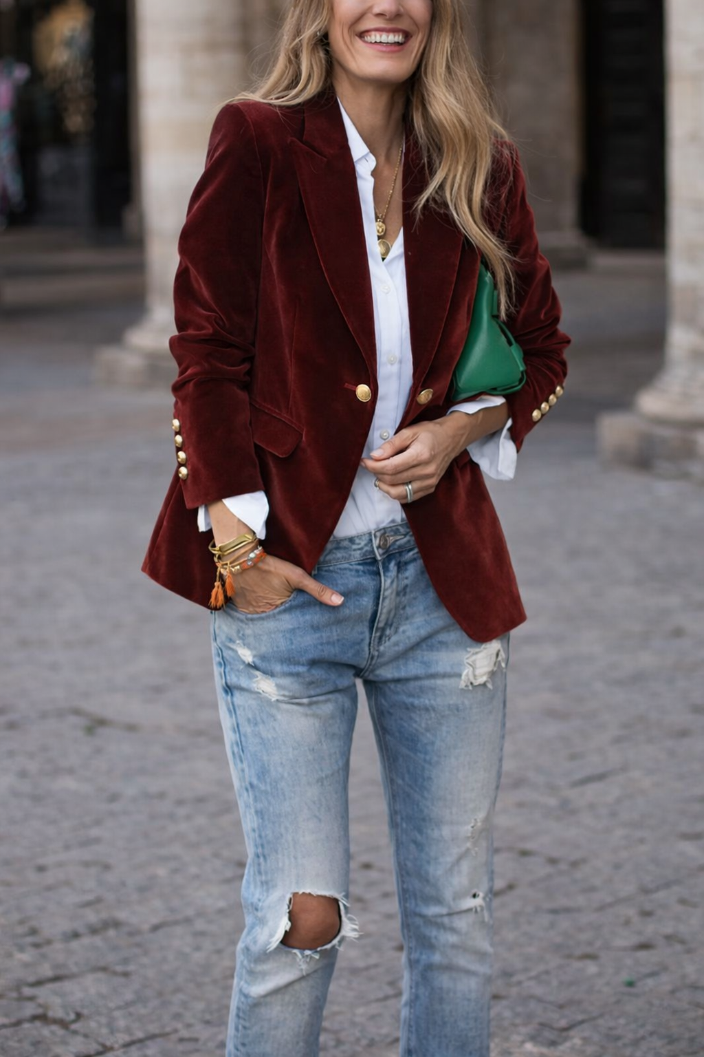 Women's Velvet Blazer, Figure-Flattering Cut | Plush Soft-Touch Fabric, Subtle Sheen | Black, Blue, Green or Red | S–2XL