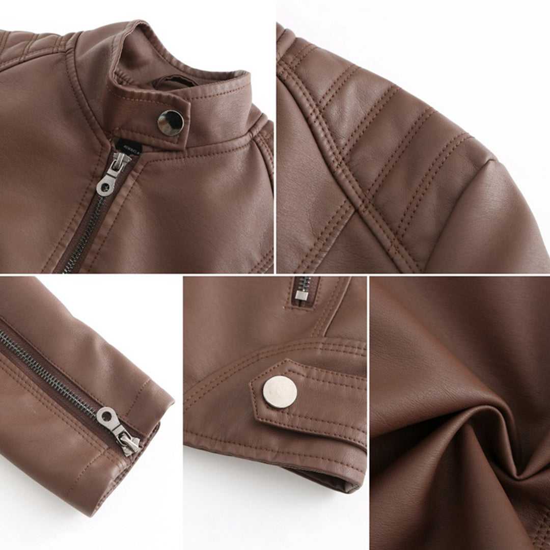 Women's Sleek Modern Jacket | Asymmetrical Zip, Adjustable Collar, Metallic Accents | 6 Colorways | S–3XL