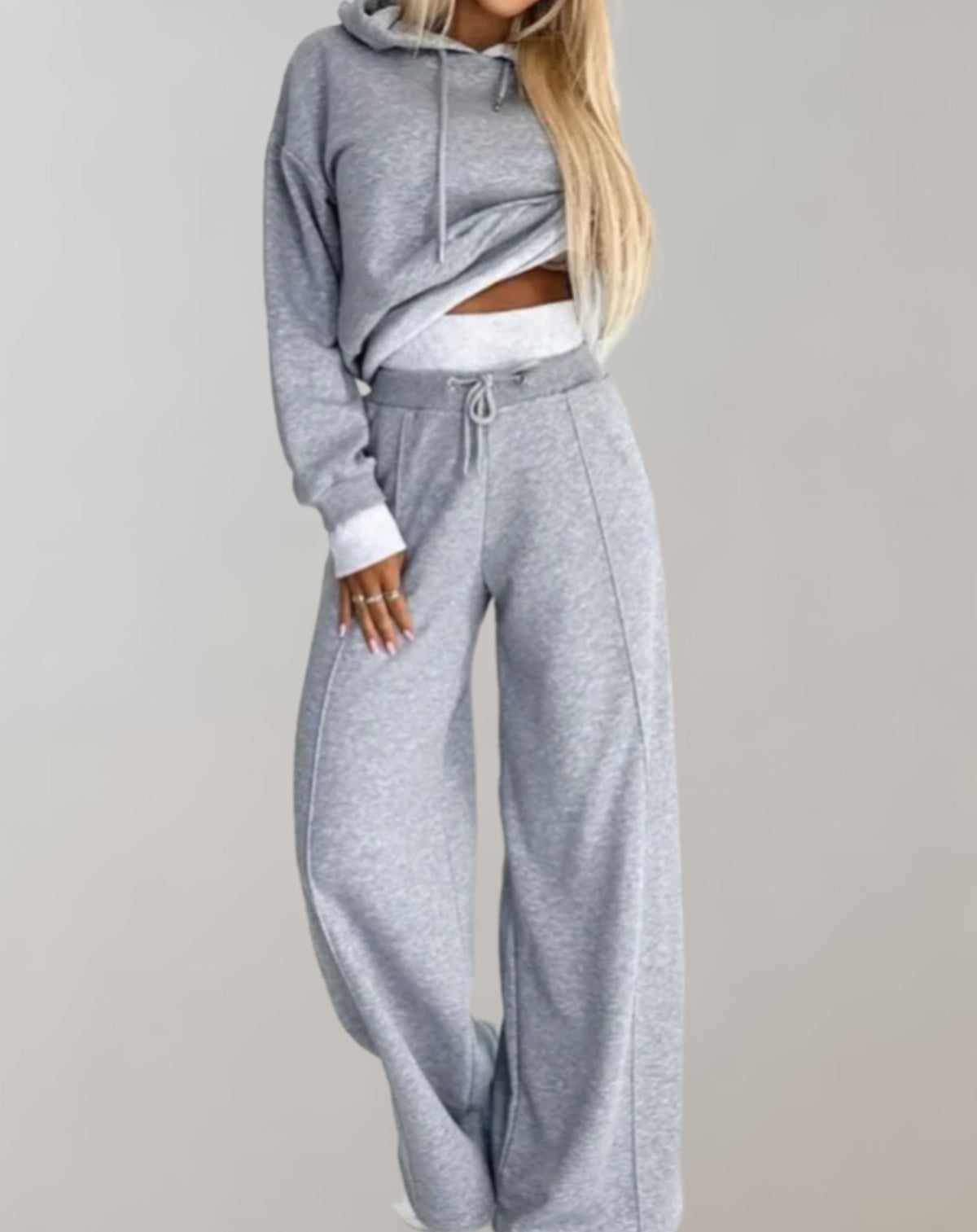 Carmen Womens Hoodie and Jogger Set in Gray