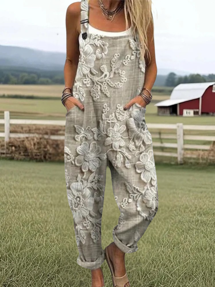 Laney™ | Vintage Floral Pattern Jumpsuit