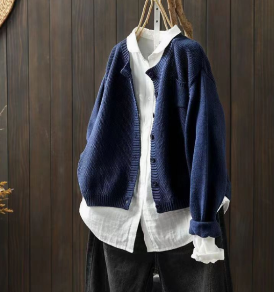 Women's Relaxed Oversized Cardigan, Draped Fit | Functional Pockets, Timeless Layer | 7 Colorways | S–3XL