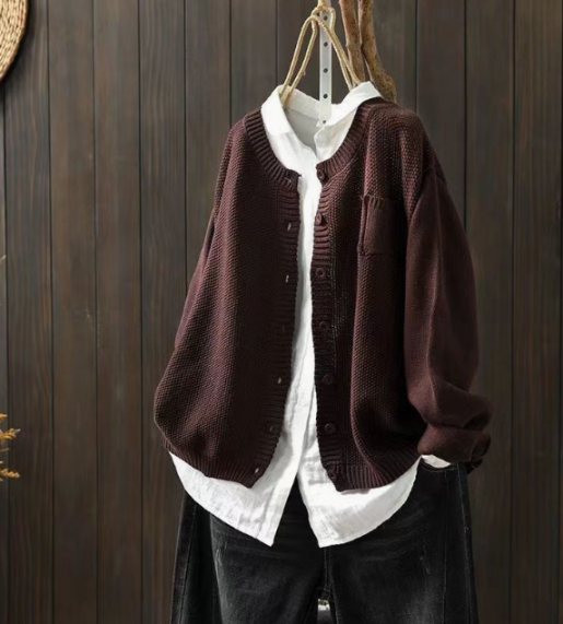 Women's Relaxed Oversized Cardigan, Draped Fit | Functional Pockets, Timeless Layer | 7 Colorways | S–3XL