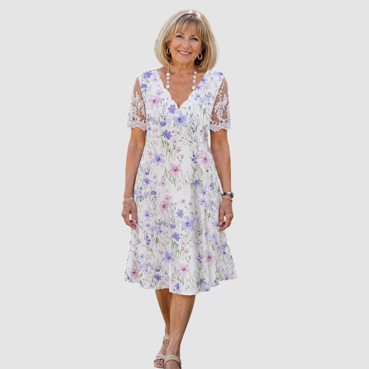 Edith™ | Elegant Floral Midi Dress