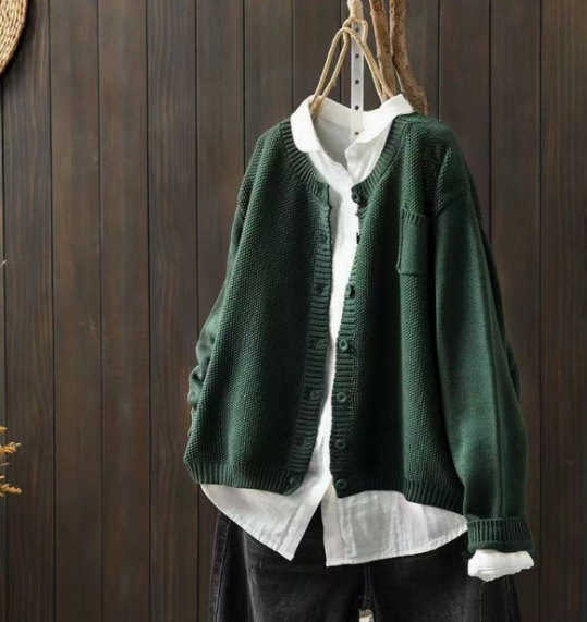 Women's Relaxed Oversized Cardigan, Draped Fit | Functional Pockets, Timeless Layer | 7 Colorways | S–3XL