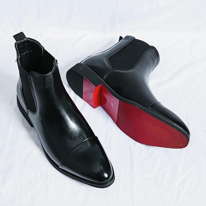 Todd Mens Full-Grain Leather Chelsea Boots