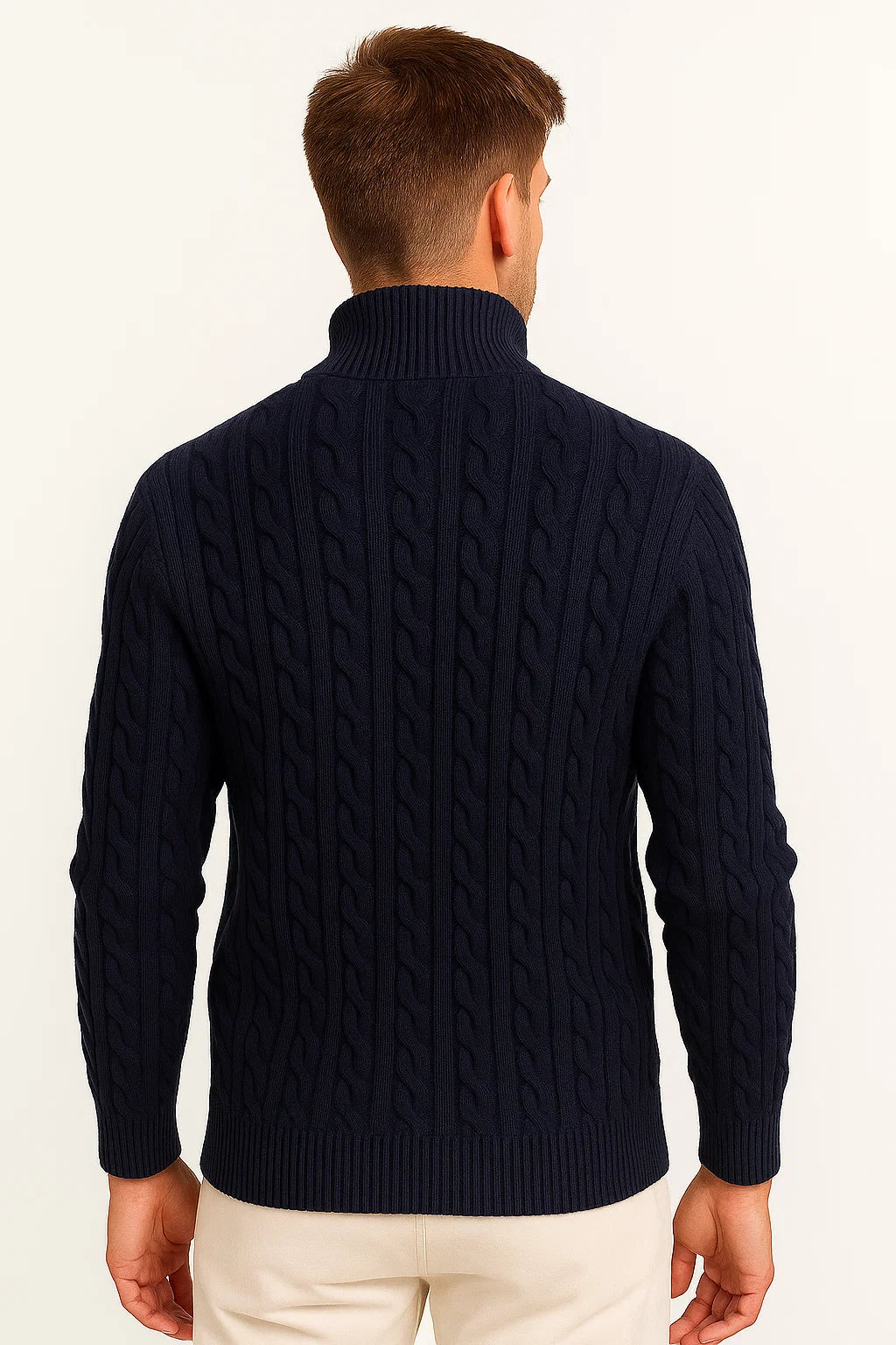 Konrad | Herren Frühlings Zopfmuster QZ Strickpullover — Klassische Struktur in 5 Farben | Westmere